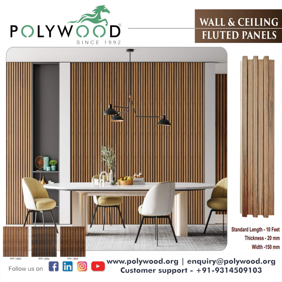 False Ceiling & Wall Fluted Panel Manufacturer Polywood Jaipur